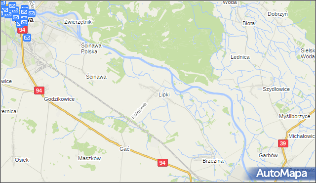 mapa Lipki gmina Skarbimierz, Lipki gmina Skarbimierz na mapie Targeo