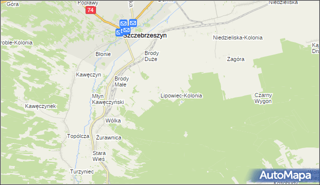 mapa Lipowiec-Kolonia, Lipowiec-Kolonia na mapie Targeo