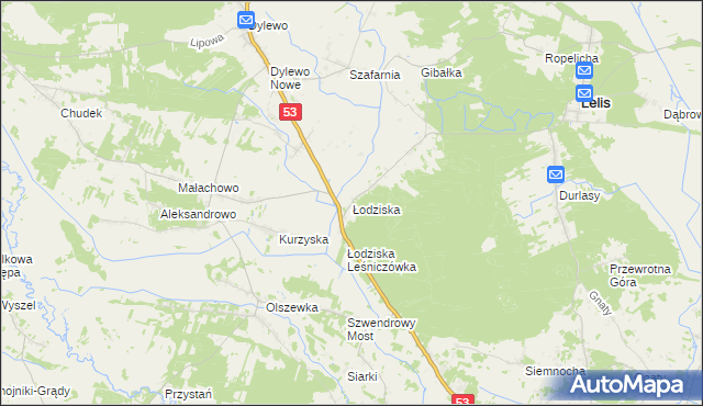 mapa Łodziska, Łodziska na mapie Targeo