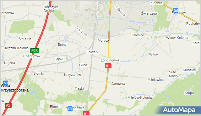 mapa Longinówka, Longinówka na mapie Targeo