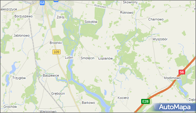 mapa Łopianów, Łopianów na mapie Targeo