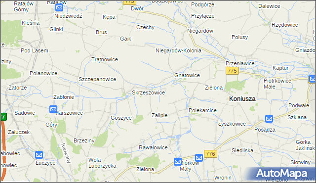 mapa Łososkowice, Łososkowice na mapie Targeo