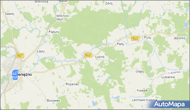 mapa Łoźnik, Łoźnik na mapie Targeo