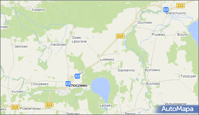 mapa Lublewko, Lublewko na mapie Targeo