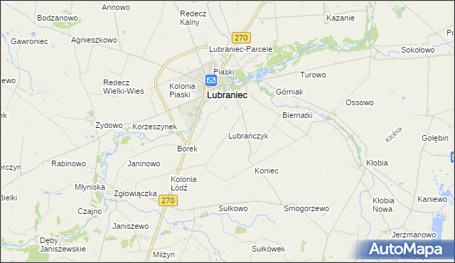 mapa Lubrańczyk, Lubrańczyk na mapie Targeo