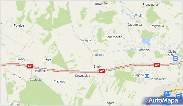 mapa Łukowce, Łukowce na mapie Targeo