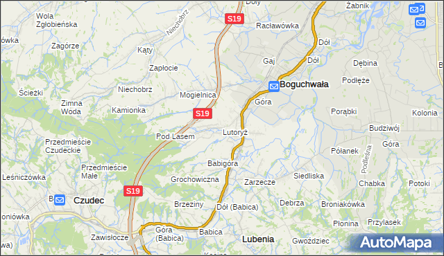 mapa Lutoryż, Lutoryż na mapie Targeo