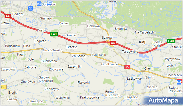 mapa Łysokanie, Łysokanie na mapie Targeo