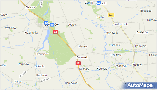 mapa Macew, Macew na mapie Targeo