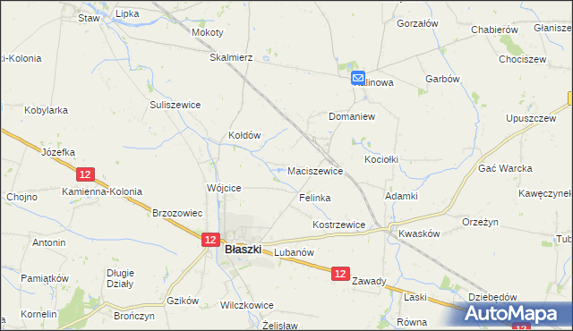 mapa Maciszewice, Maciszewice na mapie Targeo