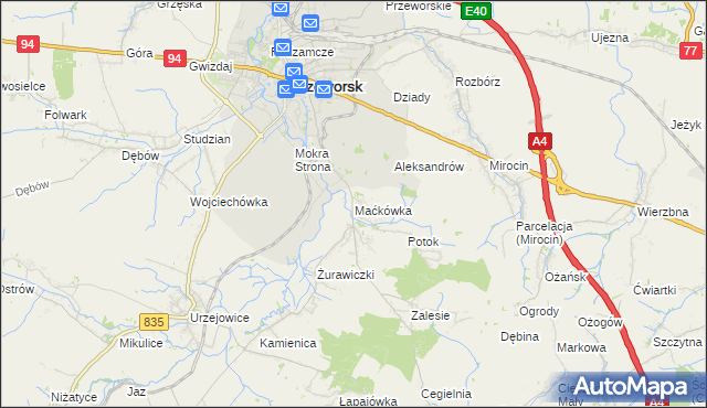 mapa Maćkówka, Maćkówka na mapie Targeo