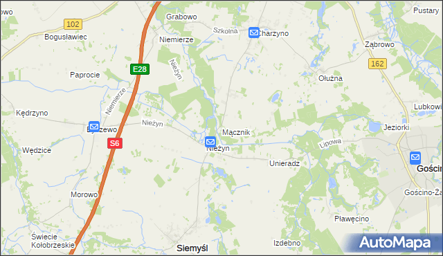 mapa Mącznik gmina Siemyśl, Mącznik gmina Siemyśl na mapie Targeo