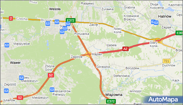 mapa Majdan gmina Wiązowna, Majdan gmina Wiązowna na mapie Targeo