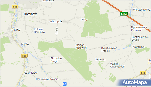 mapa Majdan Mętowski, Majdan Mętowski na mapie Targeo