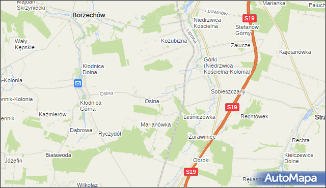 mapa Majdan Sobieszczański, Majdan Sobieszczański na mapie Targeo