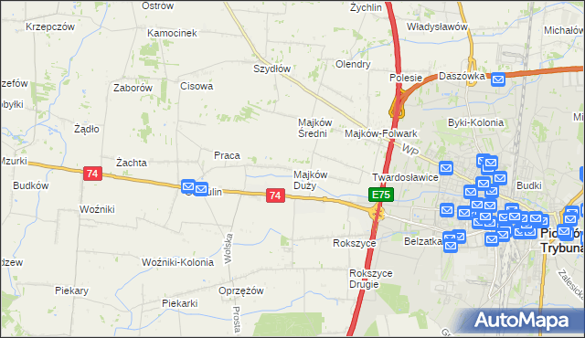 mapa Majków Duży, Majków Duży na mapie Targeo