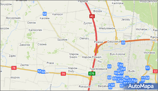 mapa Majków Mały, Majków Mały na mapie Targeo