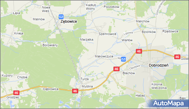 mapa Makowczyce, Makowczyce na mapie Targeo