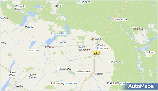 mapa Mała Komorza, Mała Komorza na mapie Targeo