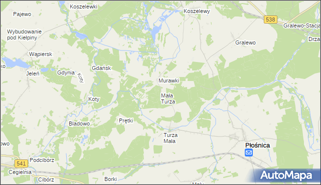 mapa Mała Turza, Mała Turza na mapie Targeo