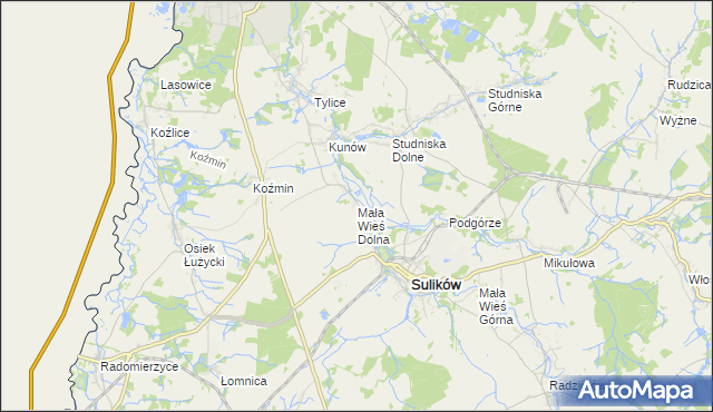 mapa Mała Wieś Dolna, Mała Wieś Dolna na mapie Targeo