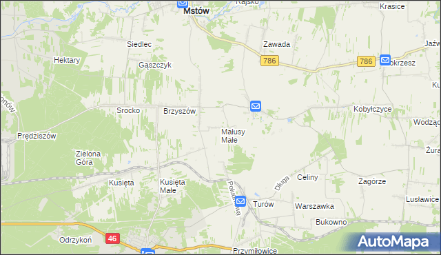 mapa Małusy Małe, Małusy Małe na mapie Targeo