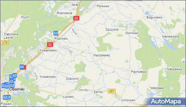 mapa Marszewiec, Marszewiec na mapie Targeo