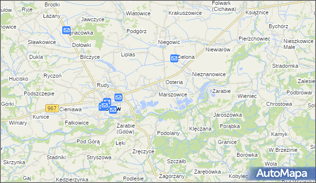 mapa Marszowice gmina Gdów, Marszowice gmina Gdów na mapie Targeo