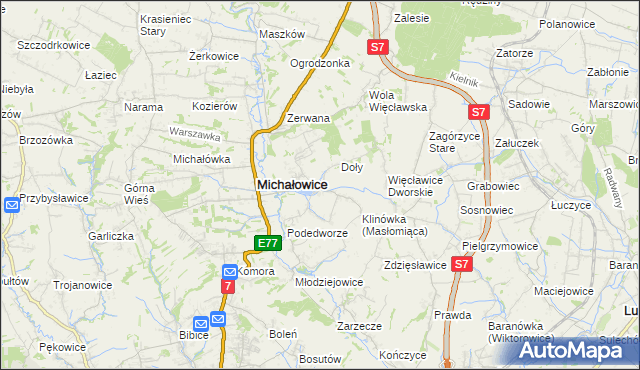 mapa Masłomiąca, Masłomiąca na mapie Targeo