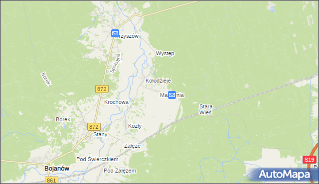 mapa Maziarnia gmina Bojanów, Maziarnia gmina Bojanów na mapie Targeo