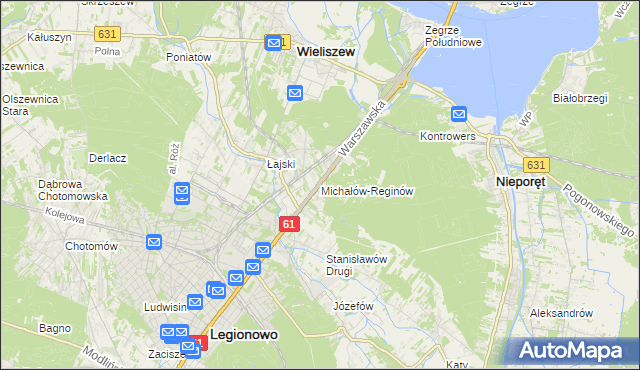 mapa Michałów-Reginów, Michałów-Reginów na mapie Targeo