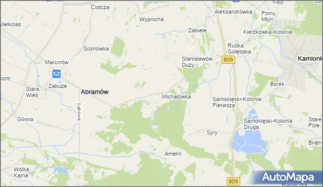 mapa Michałówka gmina Abramów, Michałówka gmina Abramów na mapie Targeo