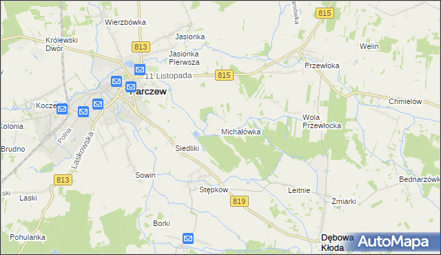 mapa Michałówka gmina Parczew, Michałówka gmina Parczew na mapie Targeo
