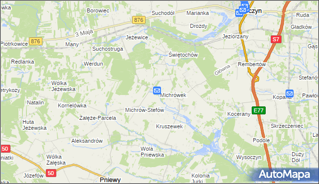 mapa Michrówek, Michrówek na mapie Targeo