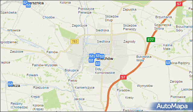 mapa Miechów, Miechów na mapie Targeo