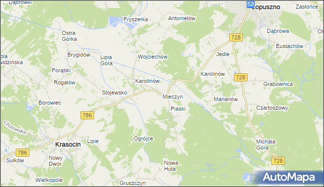 mapa Mieczyn, Mieczyn na mapie Targeo