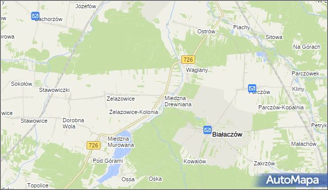 mapa Miedzna Drewniana, Miedzna Drewniana na mapie Targeo