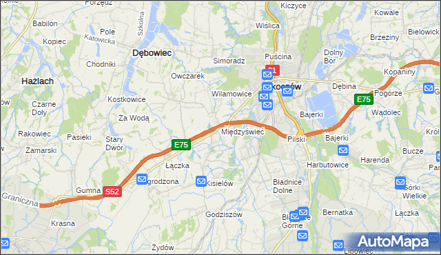 mapa Międzyświeć, Międzyświeć na mapie Targeo
