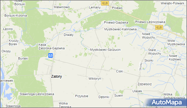 mapa Mierzęcin gmina Zatory, Mierzęcin gmina Zatory na mapie Targeo