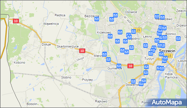 mapa Mierzyn gmina Dobra (Szczecińska), Mierzyn gmina Dobra (Szczecińska) na mapie Targeo