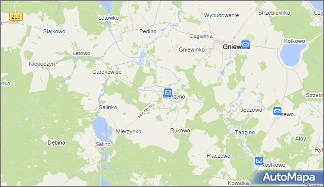 mapa Mierzyno, Mierzyno na mapie Targeo