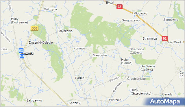 mapa Mieściska, Mieściska na mapie Targeo