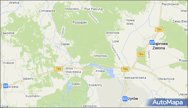 mapa Milionów, Milionów na mapie Targeo