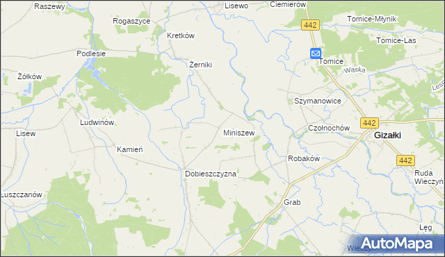 mapa Miniszew, Miniszew na mapie Targeo