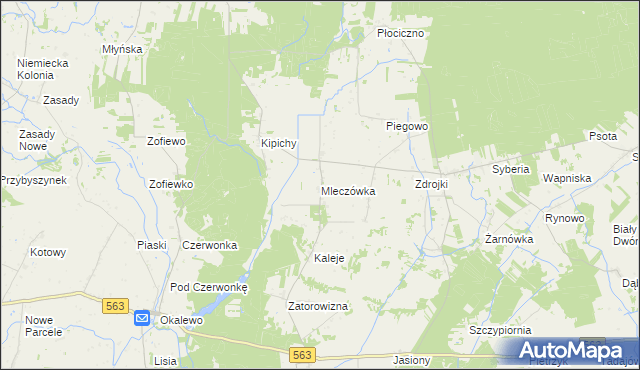 mapa Mleczówka, Mleczówka na mapie Targeo