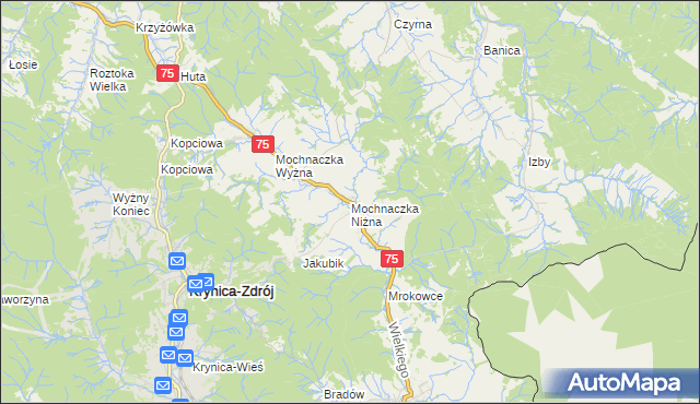 mapa Mochnaczka Niżna, Mochnaczka Niżna na mapie Targeo