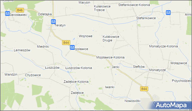 mapa Mojsławice-Kolonia, Mojsławice-Kolonia na mapie Targeo