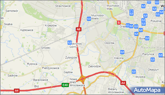 mapa Mokronos Dolny, Mokronos Dolny na mapie Targeo