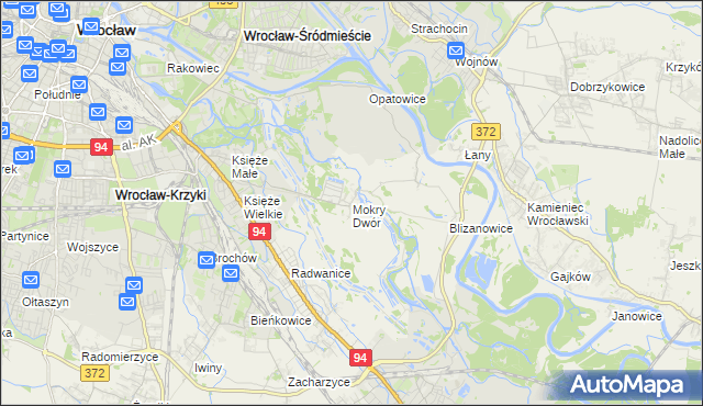 mapa Mokry Dwór gmina Siechnice, Mokry Dwór gmina Siechnice na mapie Targeo