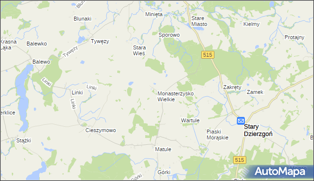 mapa Monasterzysko Wielkie, Monasterzysko Wielkie na mapie Targeo